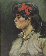 Vincent Van Gogh, Portrait of a Woman with rde Ribbon (nn04)
